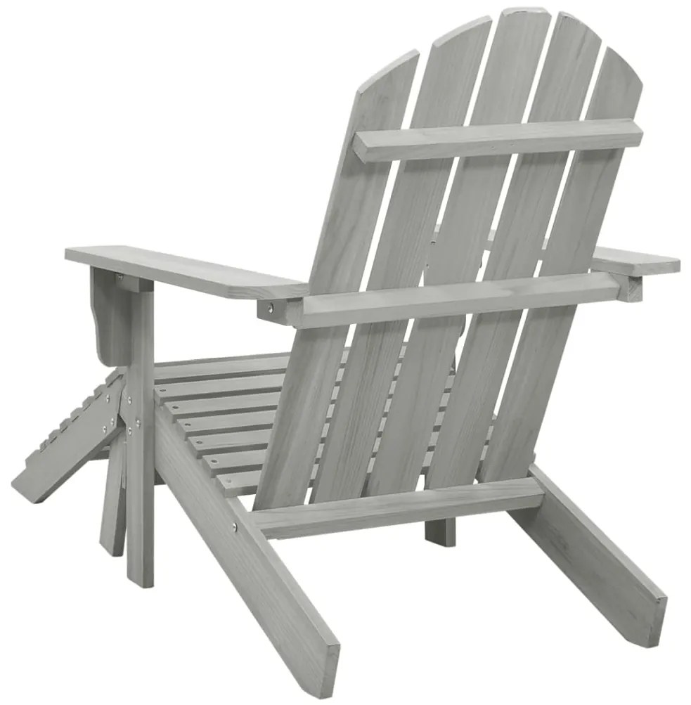 Cadeira de jardim com otomano madeira cinzento