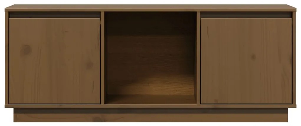 Móvel de TV 110,5x35x44 cm madeira de pinho maciça castanho mel