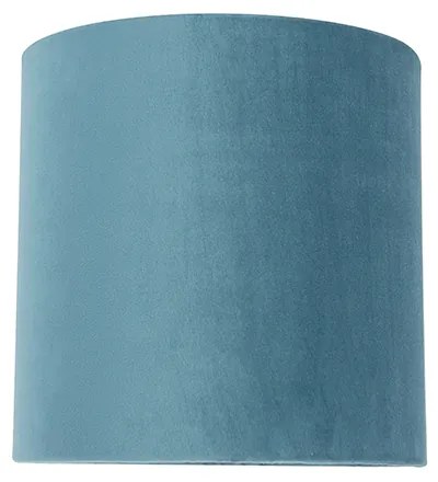 Abajur de veludo azul 20/20/20 com interior dourado