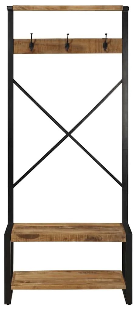 Suporte para roupas 80x40x190cm madeira mangueira maciça áspera