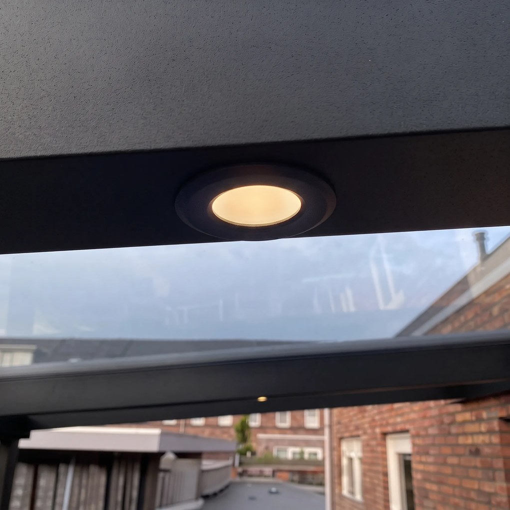 Conjunto de 5 focos embutidos modernos pretos com LED IP67 - Linsey