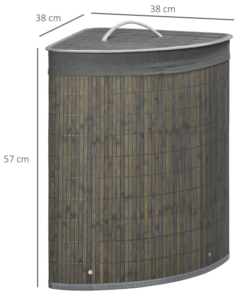 Cesto de Roupa de Bambu Capacidade de 55L Cesto para Roupa Suja em For