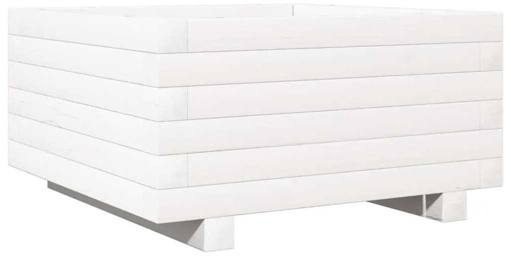 Vaso/floreira de jardim 50x50x26,5 cm pinho maciço branco