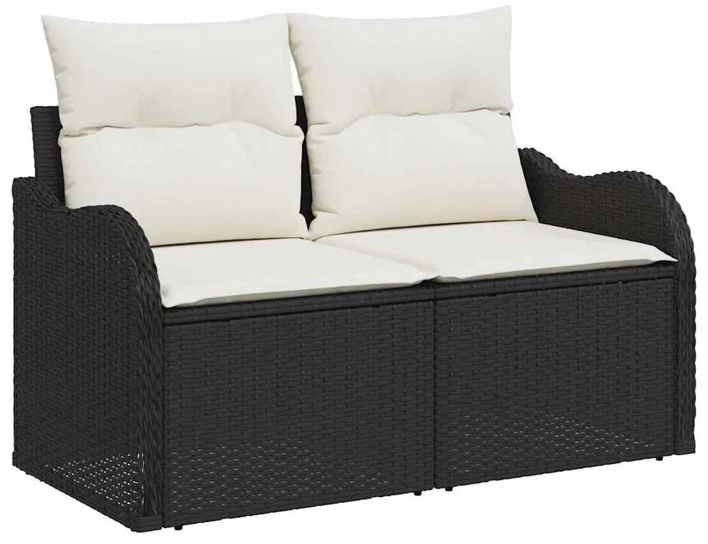 Conjunto de Sofás para Jardim 13 Peças com Almofadas Preto Rattan Sint