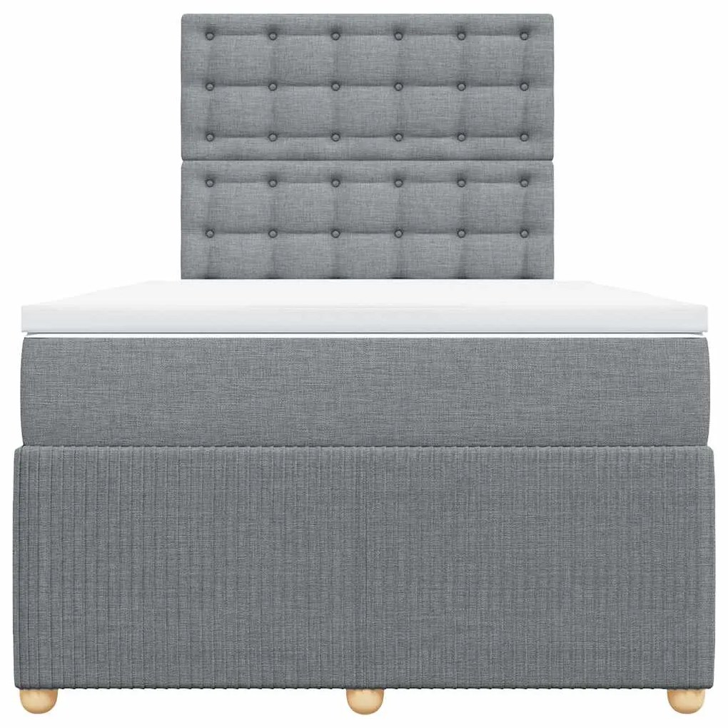 Cama com molas/colchão 120x200 cm tecido cinza-claro