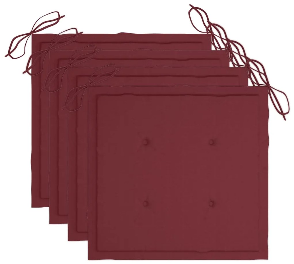 Cadeiras de jantar p/ jardim 3 pcs c/ almofadões acácia maciça