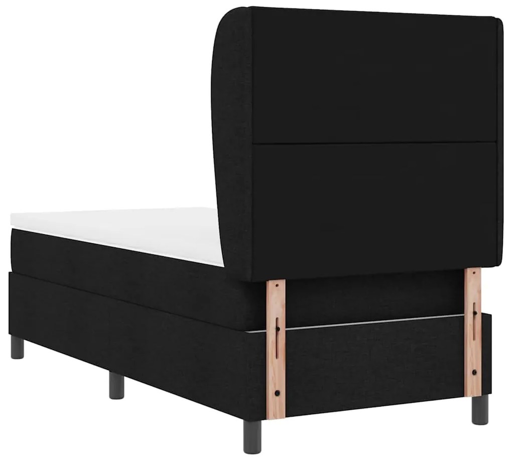 Cama box com colchão Preto 90x200 cm - Tecido