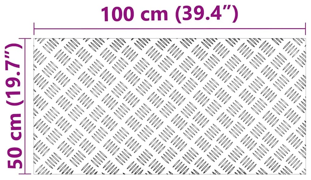 Placas de Alumínio Checker vidaXL 2 pcs Antiderrapante 100x50 cm