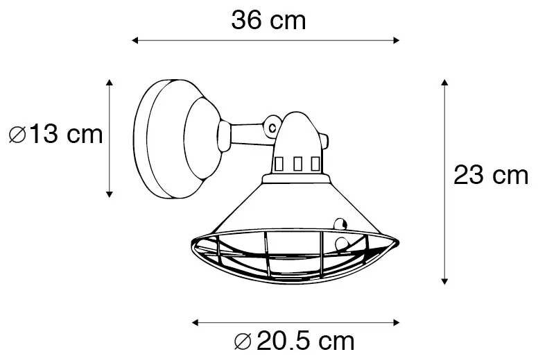 Candeeiro de parede e teto vintage castanho inclinável - Barrack