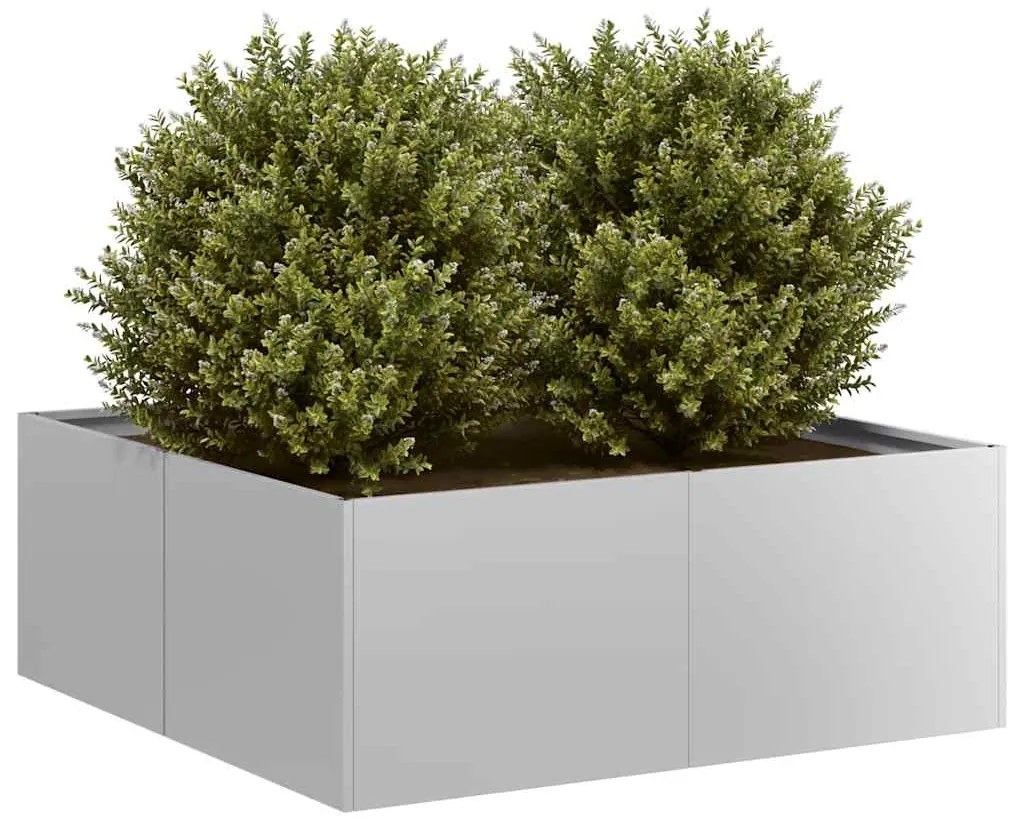 vidaXL Vaso/floreira 80x80x30 cm aço galvanizado