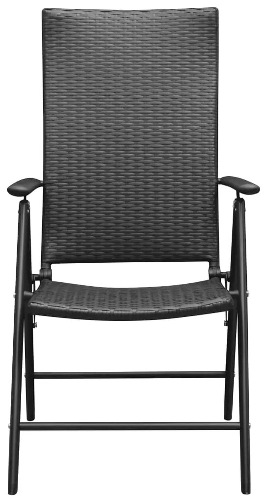 Cadeiras de jardim empilháveis 2 pcs vime PE preto
