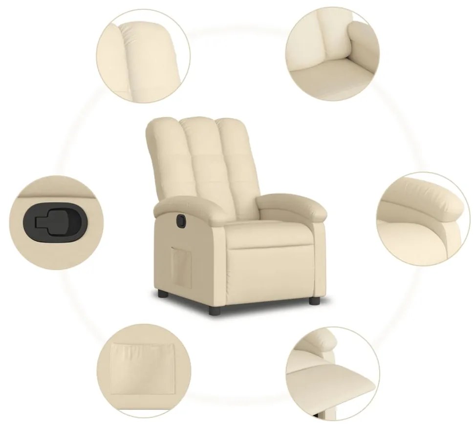 Poltrona reclinável tecido cor creme