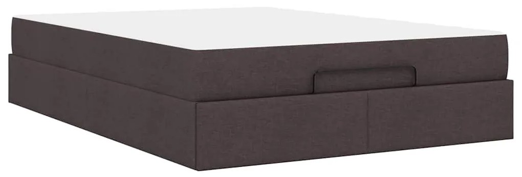 Estrutura da Cama Castanho escuro 140 x 200 cm tecido