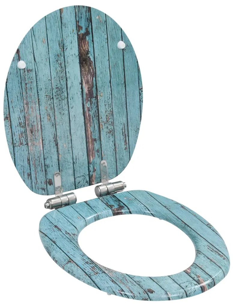 143931 vidaXL Assento sanita c/ tampa de fecho suave MDF design madeira velha