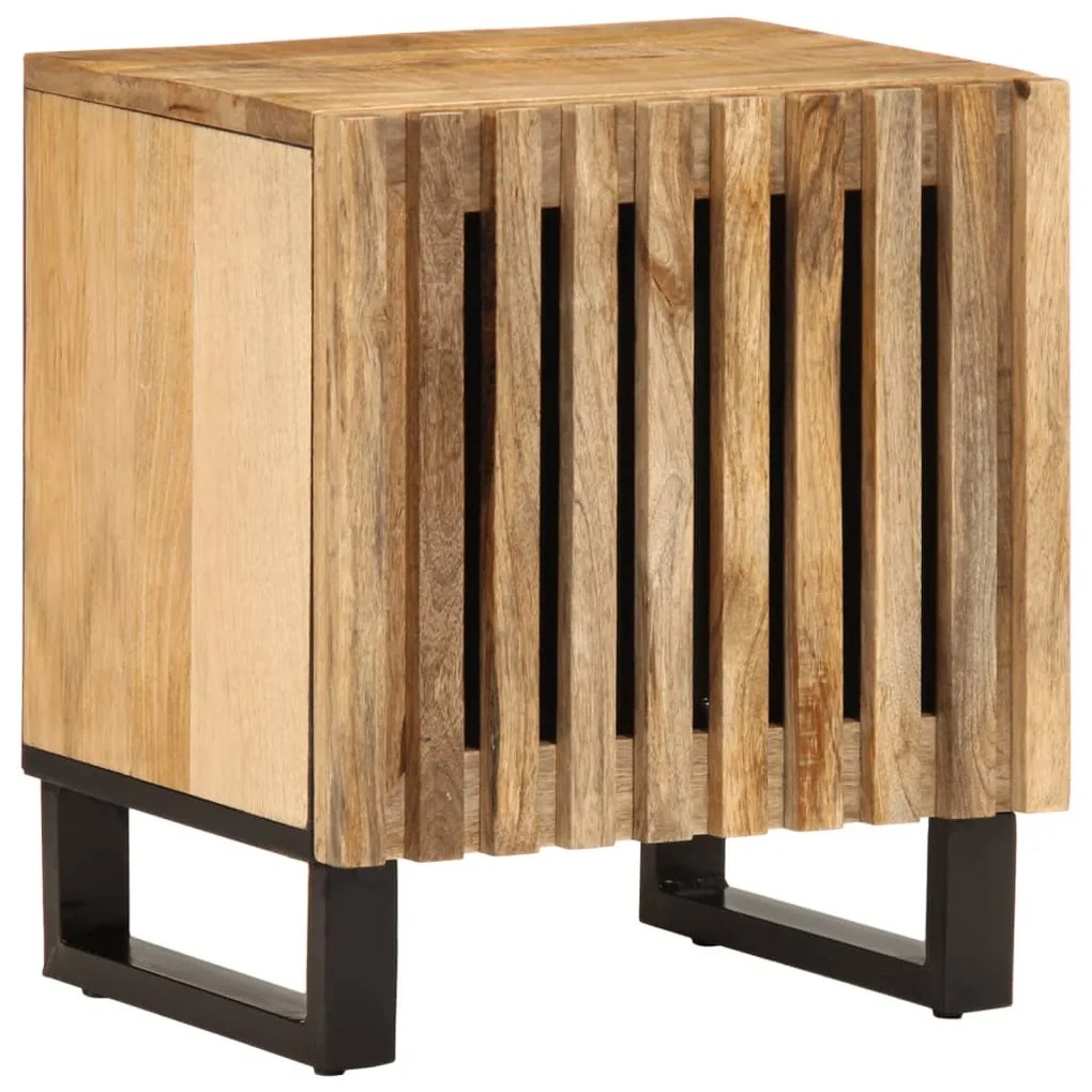 vidaXL Mesa de cabeceira 40x34x46cm madeira de mangueira áspera maciça