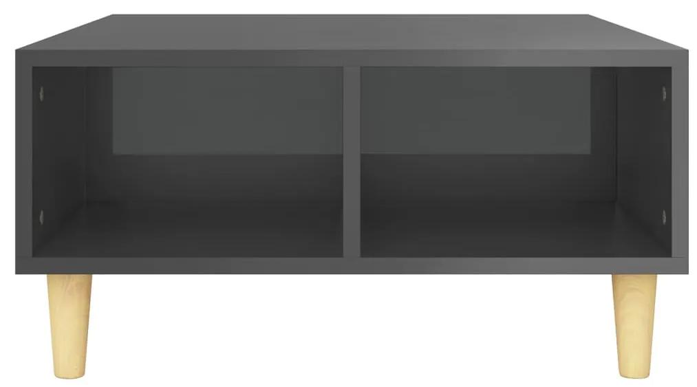 Mesa de centro 60x60x30 cm contraplacado cinzento brilhante
