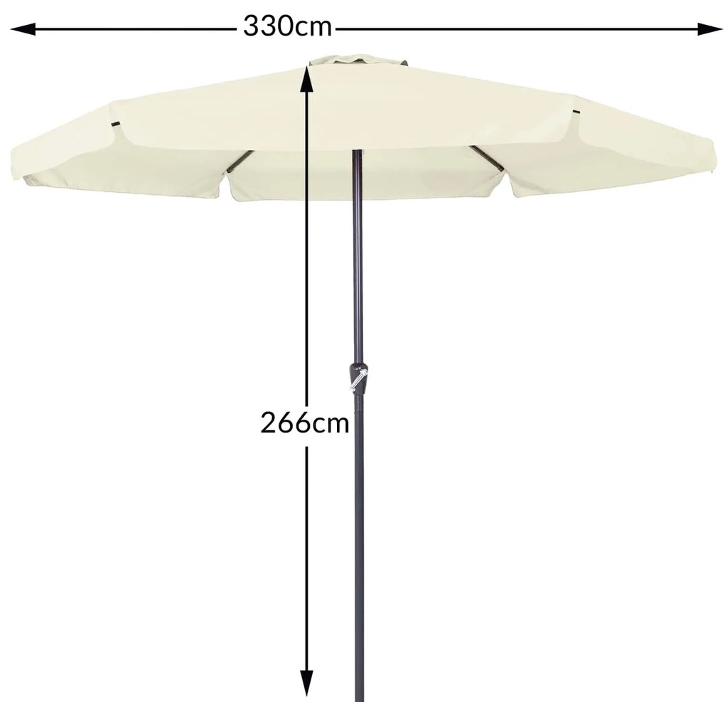 Guarda-sol Maui Ø330 cm Proteção UV 80+ bege