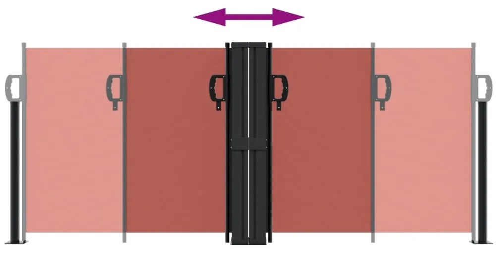 Toldo lateral retrátil 100x600 cm terracotta
