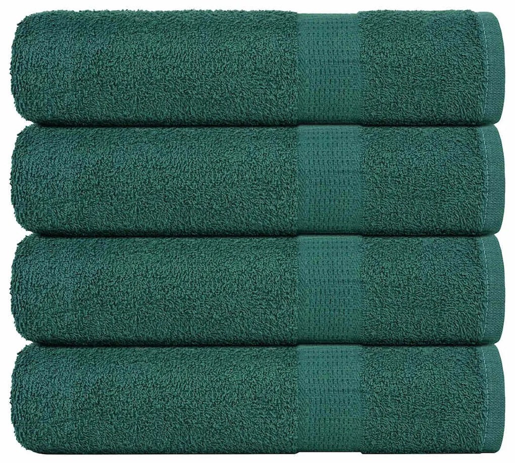 Toalhas de mãos 4 pcs 50x100 cm 360 gsm 100% algodão verde