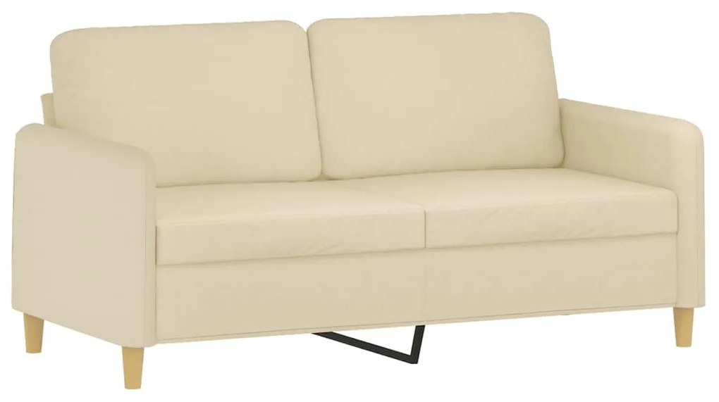 Sofá 2 lugares + almofadas decorativas 140 cm tecido cor creme