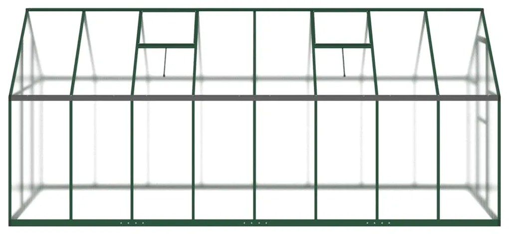 Estufa com estrutura base 445x169x195 cm alumínio verde