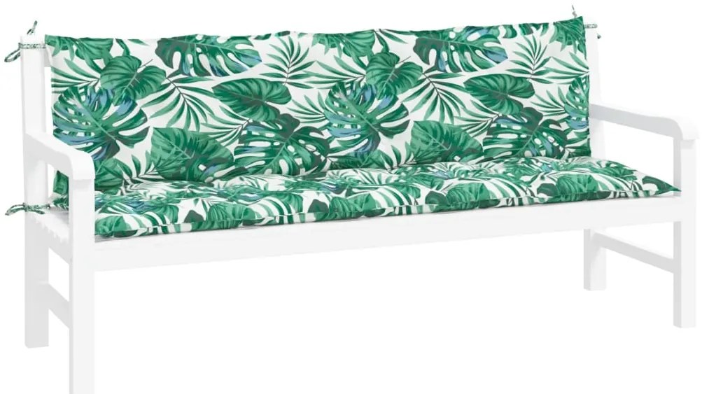 Almofadões banco jardim 2 pcs 180x50x7cm oxford padrão folhas