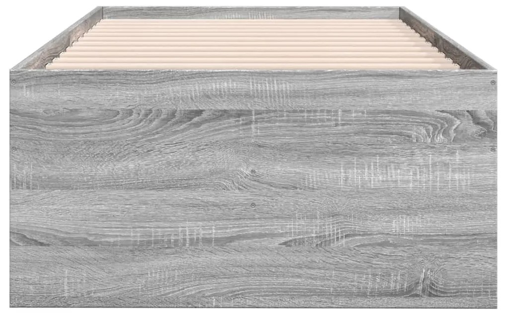 Sofá-cama com gavetas sem colchão 90x200 cm cinzento sonoma