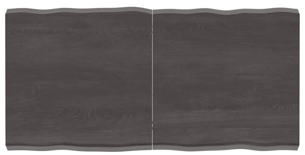 vidaXL Tampo de mesa com bordas vivas maciço tratado castanho-escuro