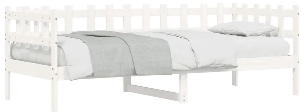 Sofá-cama sem colchão 80x200 cm madeira de pinho maciça branco