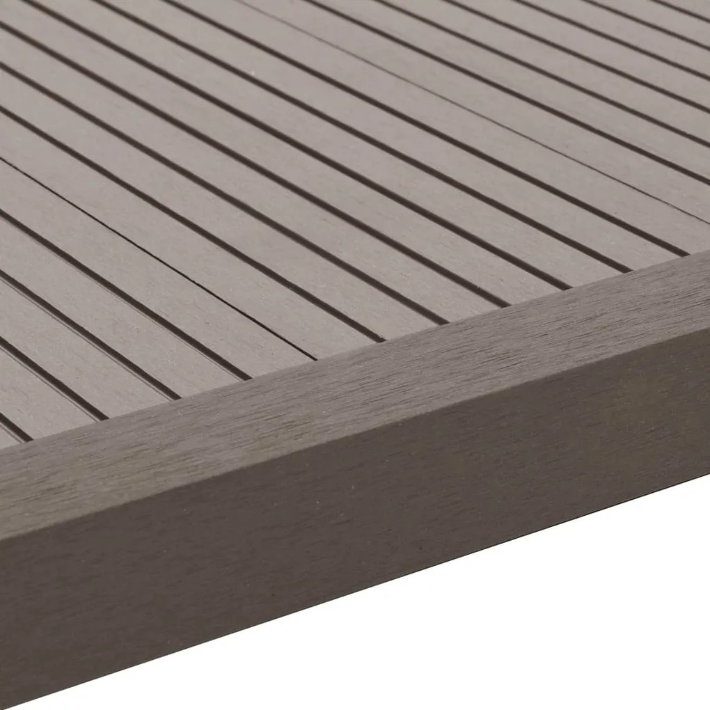 Perfis angulares p/ pavimento em WPC 5pcs 170cm castanho-escuro