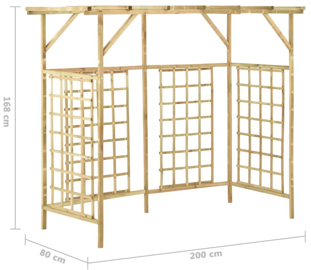 Pérgola jardim p/ caixotes triplos madeira de pinho impregnada