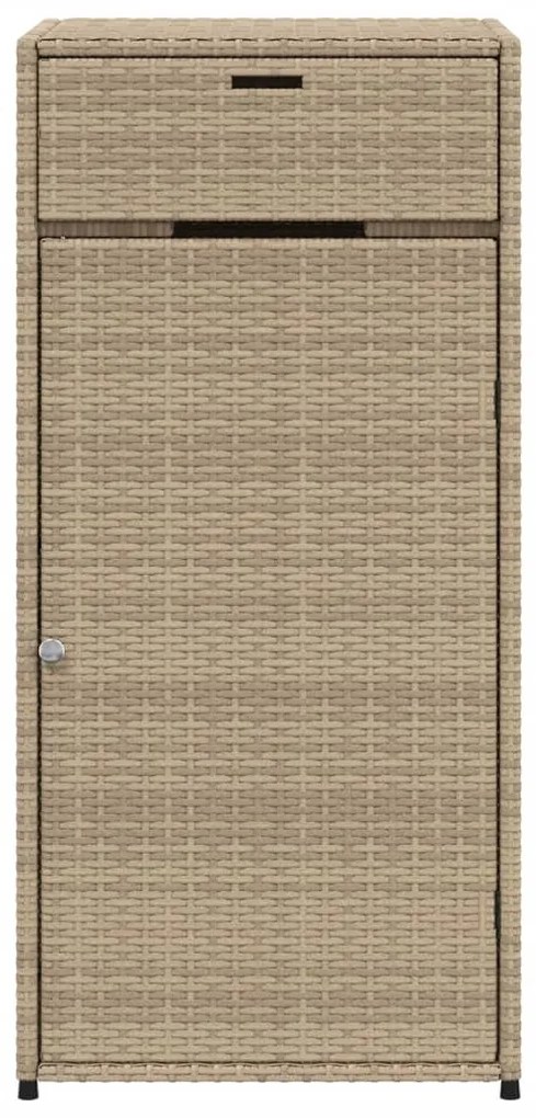 Armário de arrumação para jardim 55x55x111 cm vime PE bege