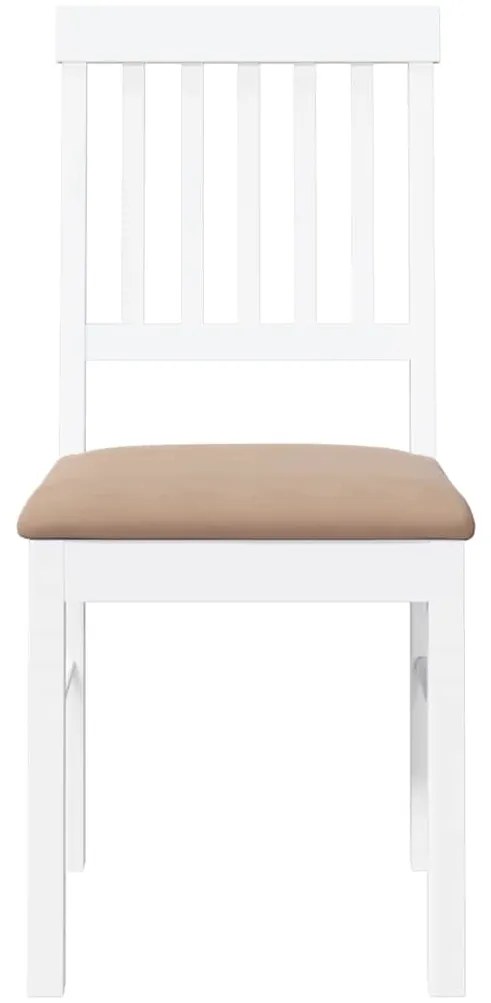 Cadeiras de jantar com almofadões 2 pcs madeira maciça branco