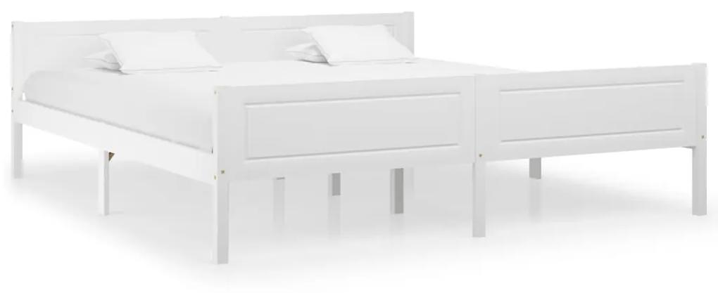 322108 vidaXL Estrutura de cama em pinho maciço 180x200 cm branco