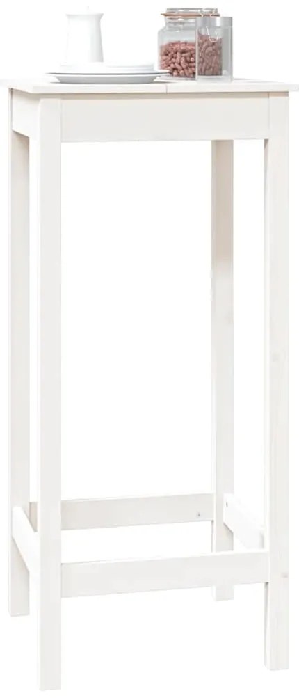 Mesa de bar 50x50x110 cm madeira de pinho maciça branco