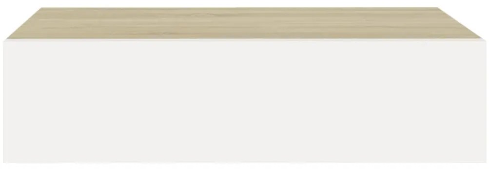 Prateleira de parede c/ gaveta MDF 40x23,5x10cm carvalho/branco