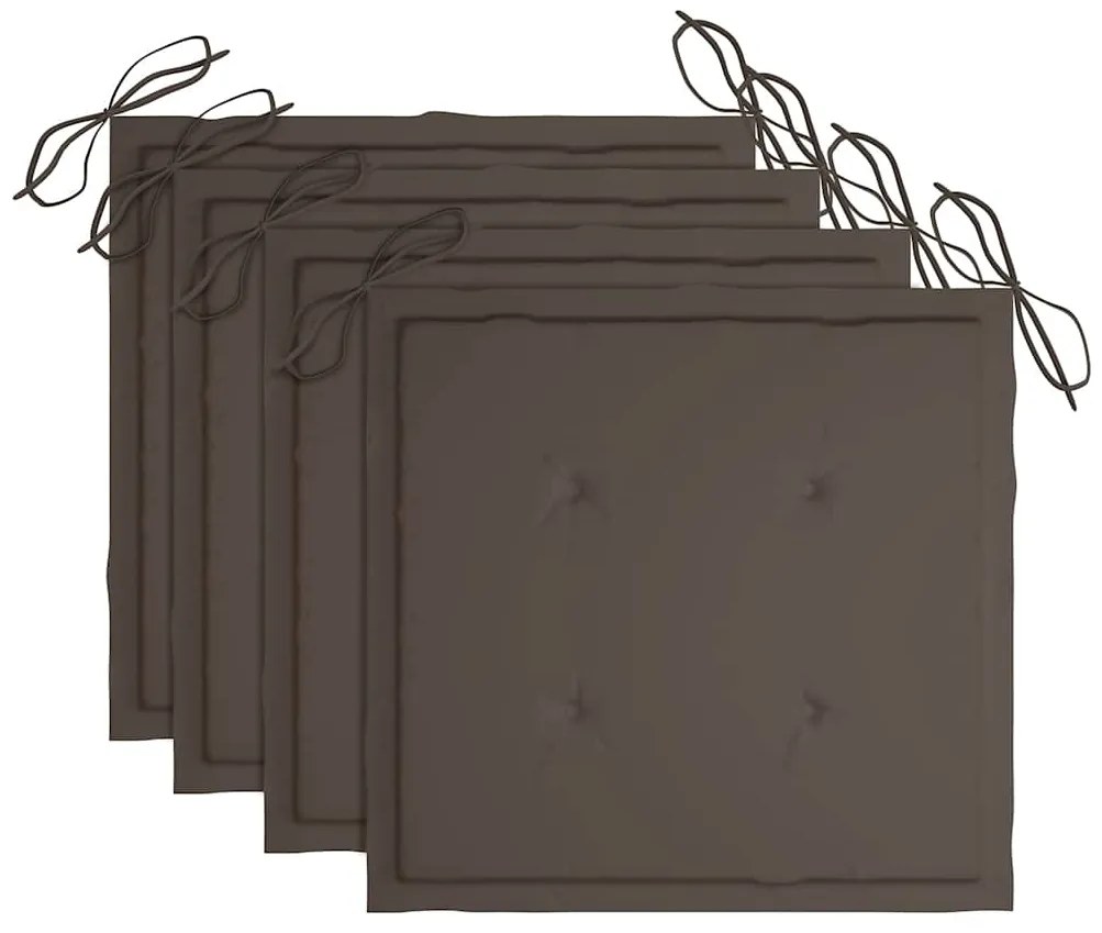 Almofadões p/ cadeiras jardim 4 pcs oxford cinza-acastanhado