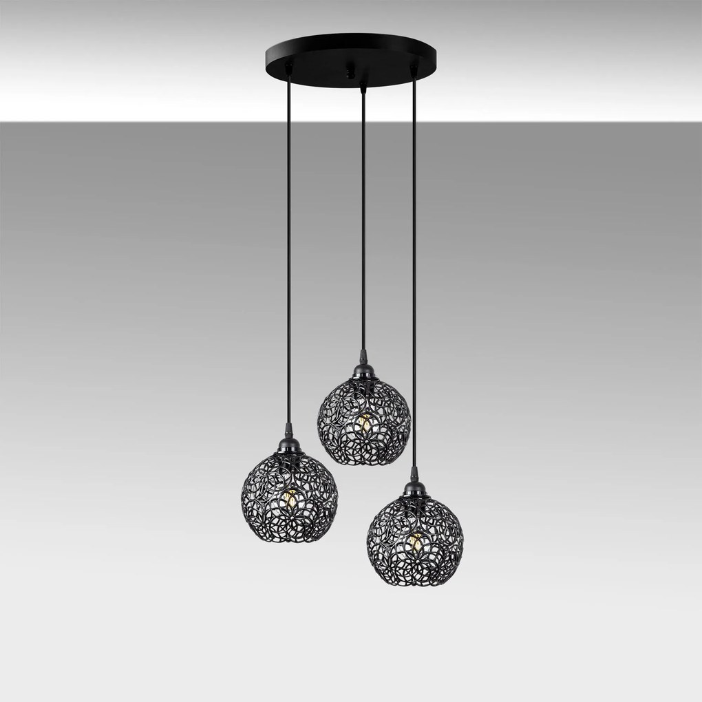 Candeeiro Suspenso Hay – Preto – 40 x 40 x 113 cm