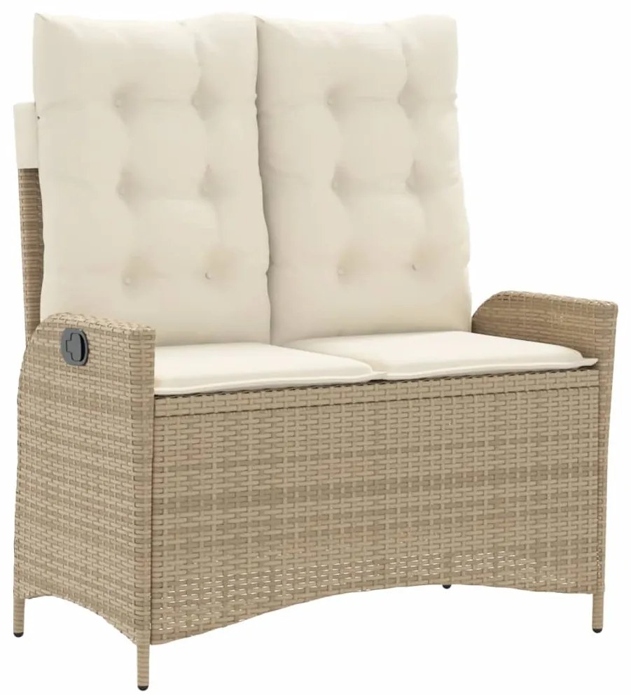 4 pcs conjunto de jantar p/ jardim c/ almofadões vime PE bege