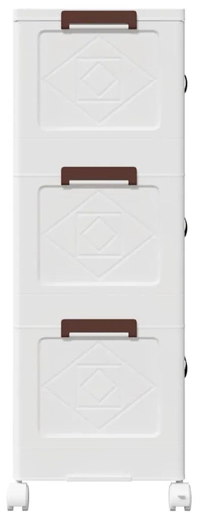 Caixa de arrumação empilhável rodas 3camadas 28L 48,5x29,5x86cm