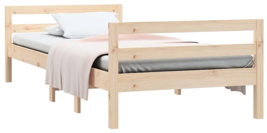 Cama sem colchão 75x190 cm madeira de pinho maciça