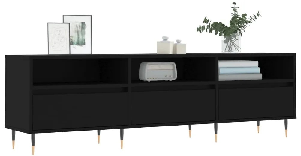 Móvel de TV 150x30x44,5 cm derivados de madeira preto