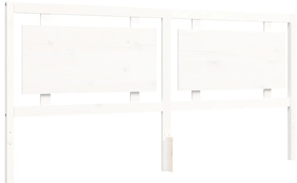 Cama sem colchão 200x200 cm madeira de pinho maciça branco