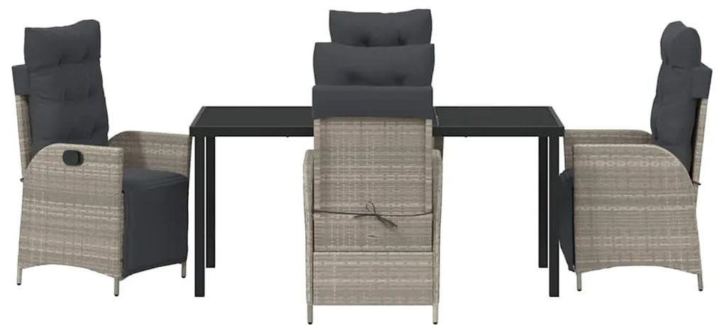 Conjunto de Jantar de Jardim com 5 peças em rattan sintético cinza cla