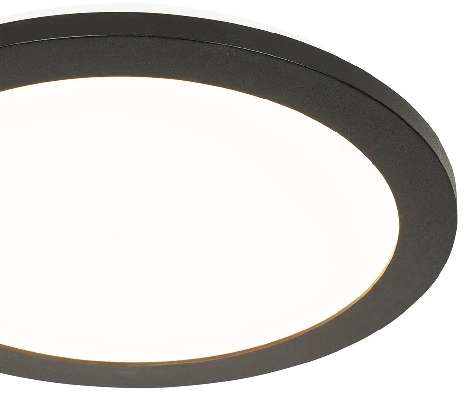 Candeeiro de teto moderno preto 30 cm com LED IP44 - Steve Moderno