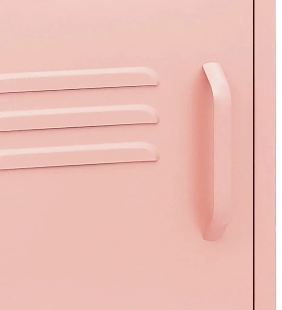 Mesa de cabeceira 35x35x51 cm aço rosa