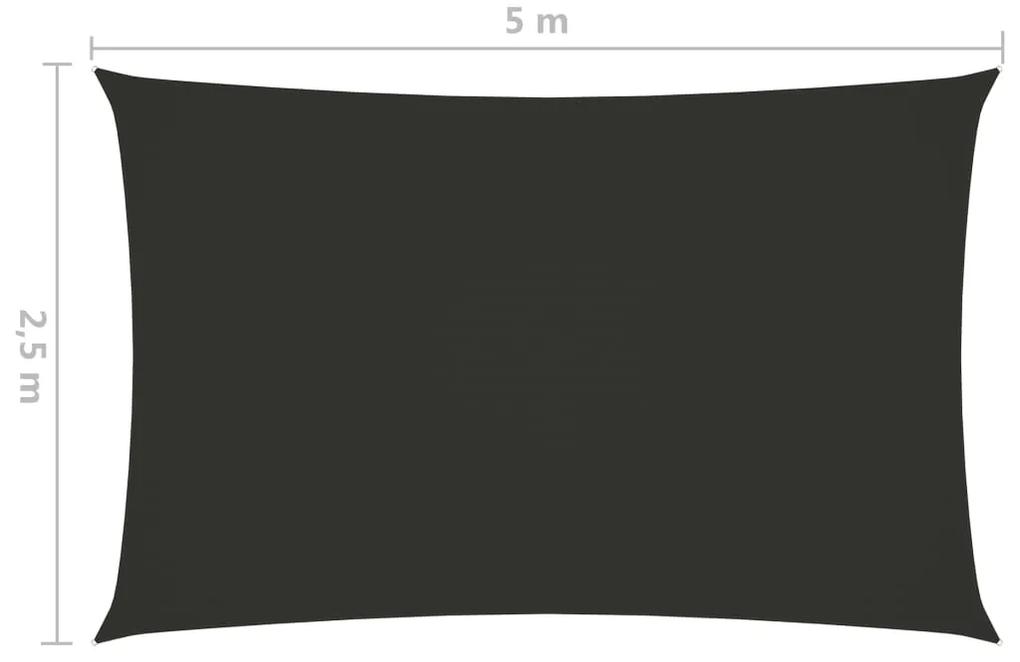 Para-sol estilo vela tecido oxford retangular 2,5x5 m antracite