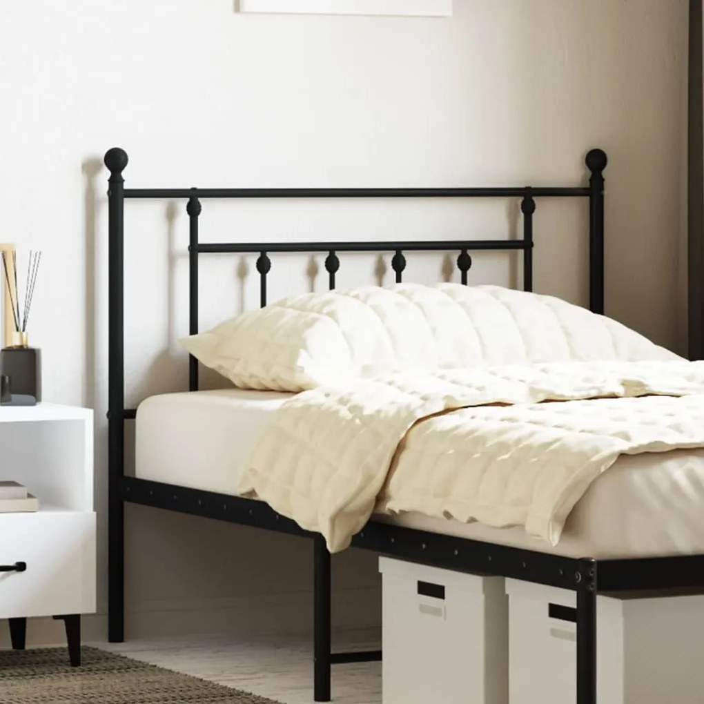vidaXL Cabeceira de cama 107 cm metal preto