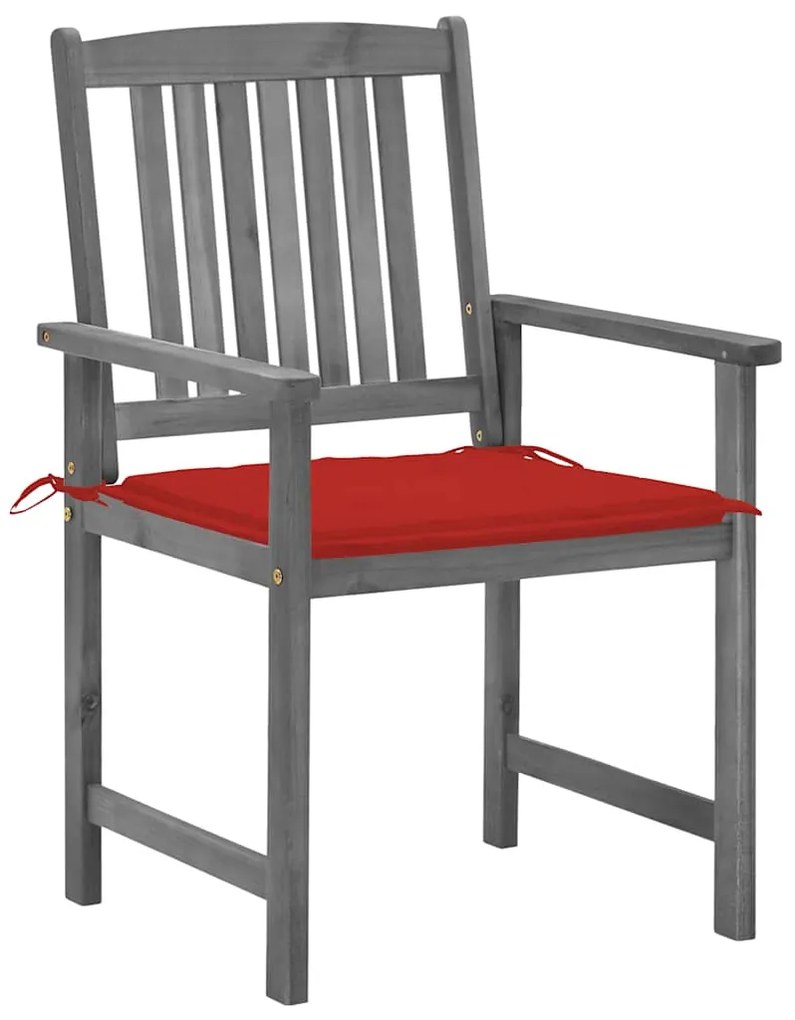 Cadeiras de jardim com almofadões 4 pcs acácia maciça cinza
