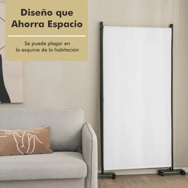 Biombo com 3 Paineis com rodas Altura 180cm Divisória para salas de escritório, casa Branco